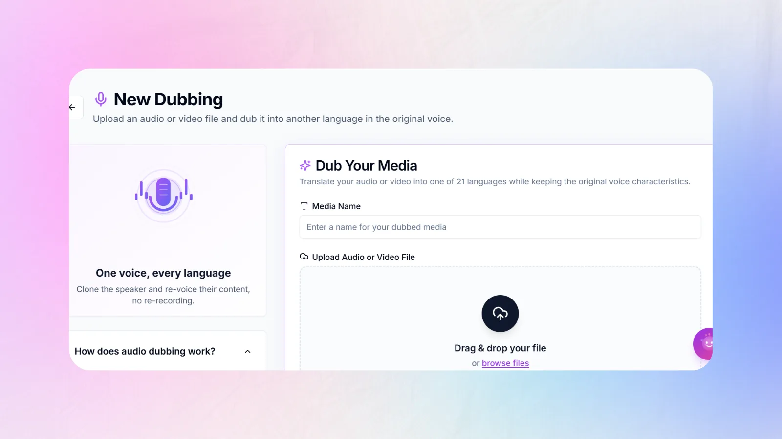 YouTube automatic dubbing settings in YouTube Studio
